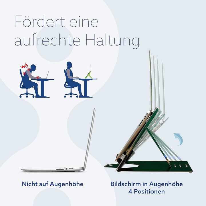 R-Go Riser Duo, Tabletständer und Laptopständer, 2 in 1 Verstellbarer Laptop/Tablet Riser, Ultra-Dün