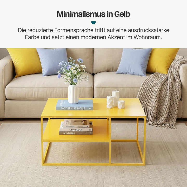 [en.casa] Couchtisch Solund Beistelltisch Metall Wohnzimmertisch mit Stauraum Sofatisch rechteckig K