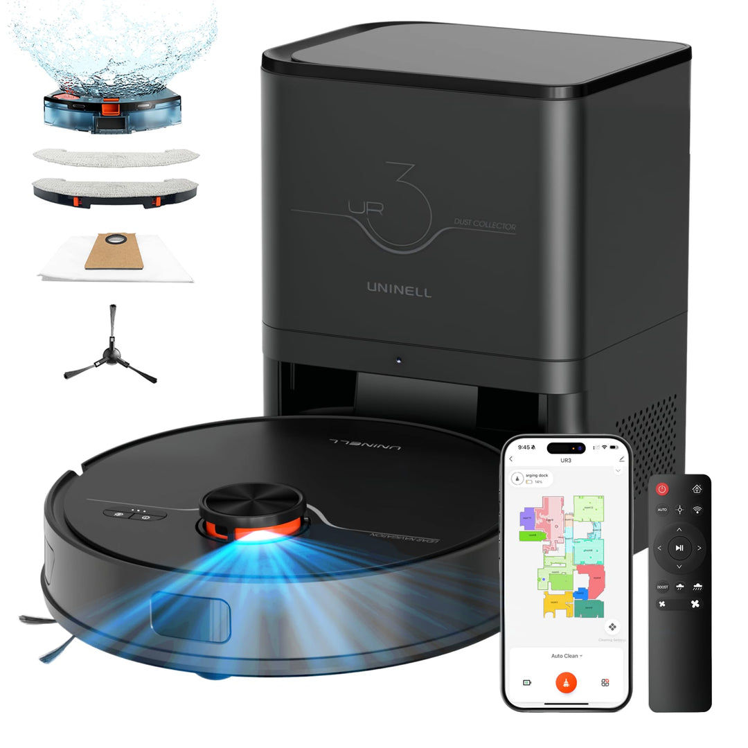 Saugroboter mit Wischfunktion 8000Pa, 200Min Laufzeit Staubsauger Roboter mit Absaugstation 3.5L,LiD