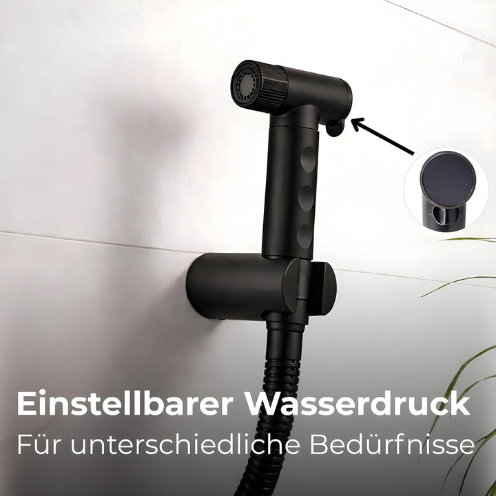 WC Handbrause mit Filter, wassersparende Intimdusche – schwarze Toilettendusche für Toilette mit 2 S
