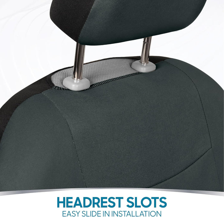 BDK os-309-ac anthrazit schwarz Autositzbezüge 9pc Set-Sleek und stylish-Split Option 5 Kopfstützen
