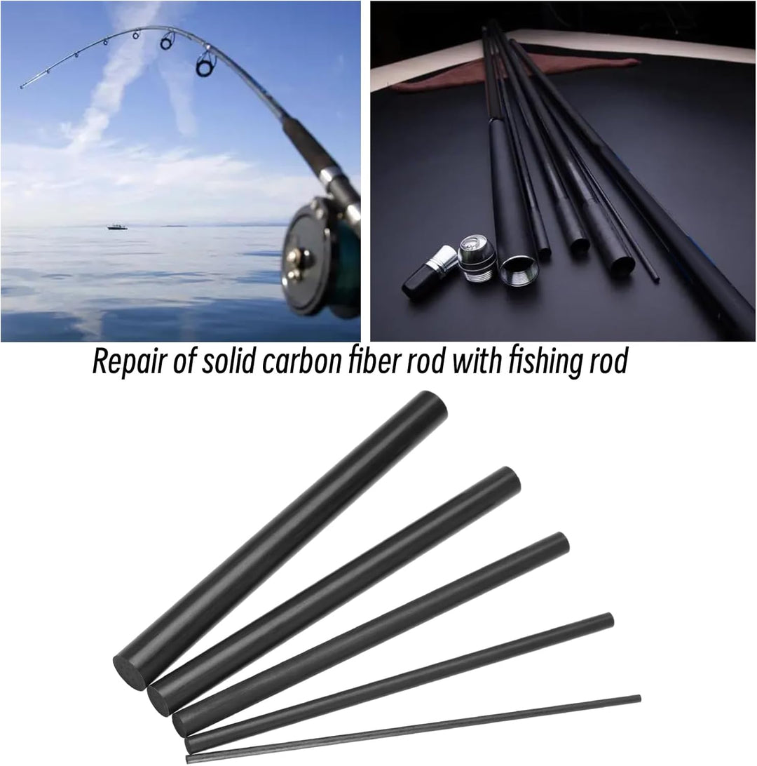 ECSiNG 10 stücke Kohlefaser Rod Angelrute Reparatur Kohlefaser Fliegenfischen Kit Solide Kohlefaser