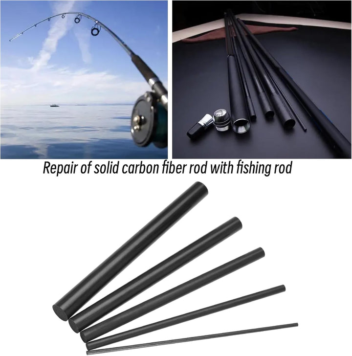 ECSiNG 10 stücke Kohlefaser Rod Angelrute Reparatur Kohlefaser Fliegenfischen Kit Solide Kohlefaser