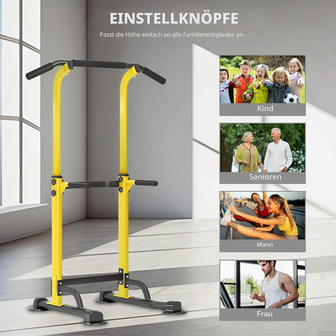 SDHYL Power Tower Kraftstation Klimmzugstange Dip-Stationen Höhe Verstellbar Schlingentraining Bauch