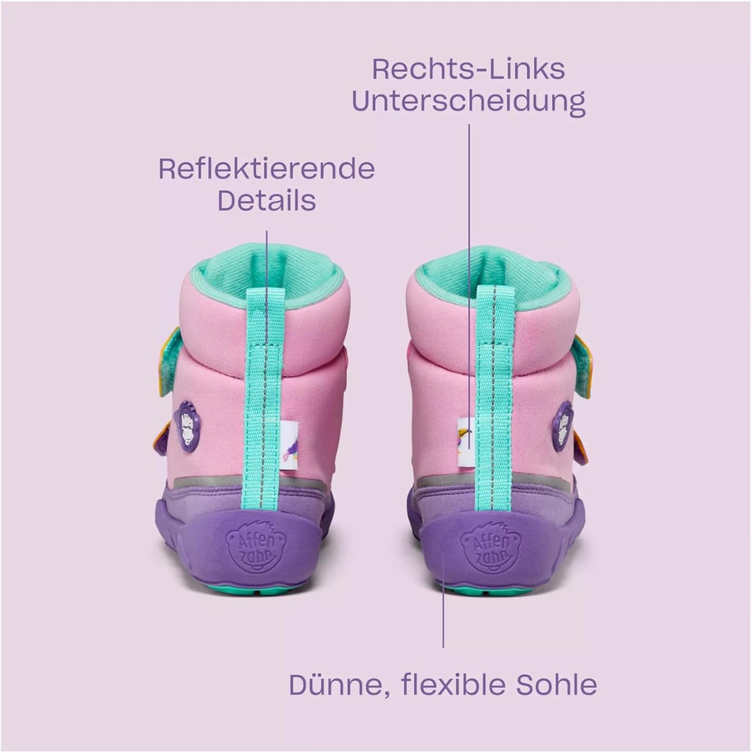Affenzahn Winterstiefel Vegan Comfy warm gefüttert, wasserdicht mit Kletterverschlüssen, Grösse 21-3