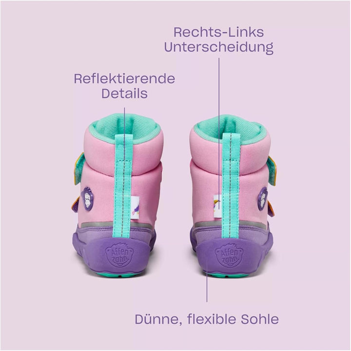 Affenzahn Winterstiefel Vegan Comfy warm gefüttert, wasserdicht mit Kletterverschlüssen, Grösse 21-3