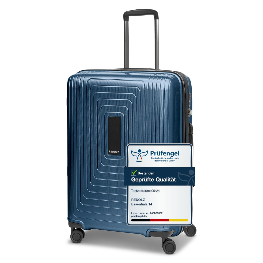 REDOLZ Mittelgrosser Hartschalen M+ Trolley | 46 x 30 x 66 cm | Koffer mit Dehnfalte von 82 auf 97 L