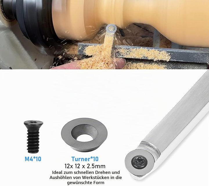 10 Stück Rund Hartmetall Wendeschneidplatten für Drehmeissel, CNC Hartmetall Einsatzschneider für Ho