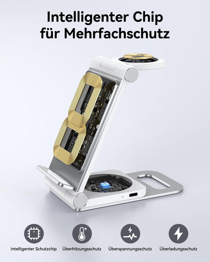 3 in 1 Induktive Ladestation Faltbar für Samsung Galaxy S25 Ultra Plus FE S24 S23 S22 S21 S20 Series