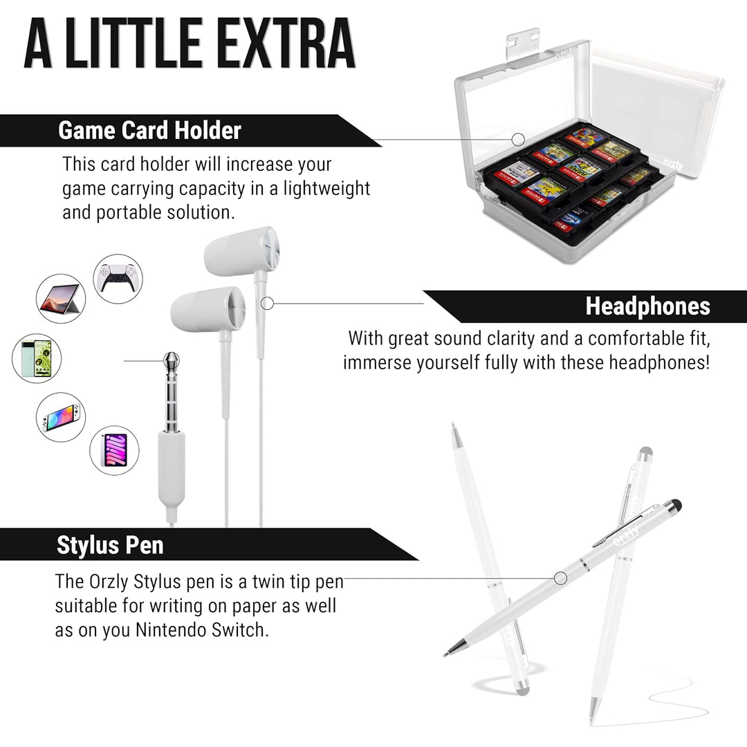 Orzly Accessories Kit Bundle Compatible with Nintendo Switch OLED Console (NOT 2017 Edition Compatib