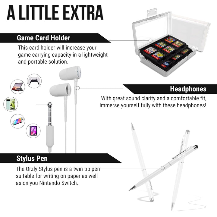 Orzly Accessories Kit Bundle Compatible with Nintendo Switch OLED Console (NOT 2017 Edition Compatib