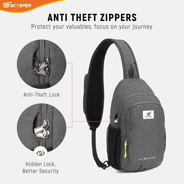 SKYSPER Schultertasche Brusttasche RFID Sling Bag Herren Leichte Umhängetasche Anti-Diebstahl Crossb