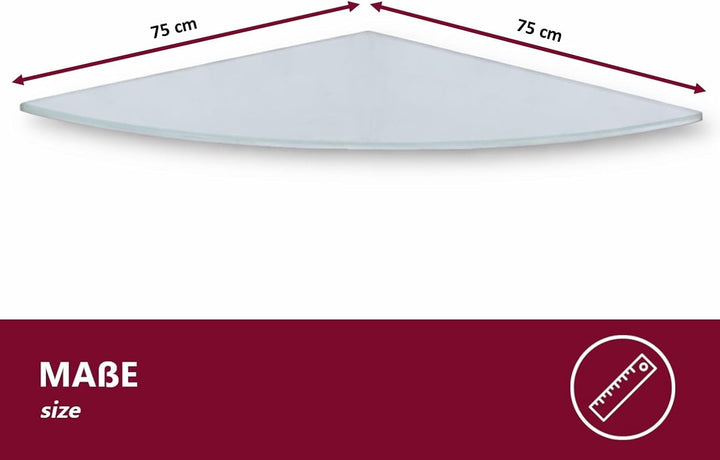 Euro Tische Glas-Bodenplatte Viertelkreis – Sicherheitsglas für Kaminofen, Ecktisch & Wohnbereich, B