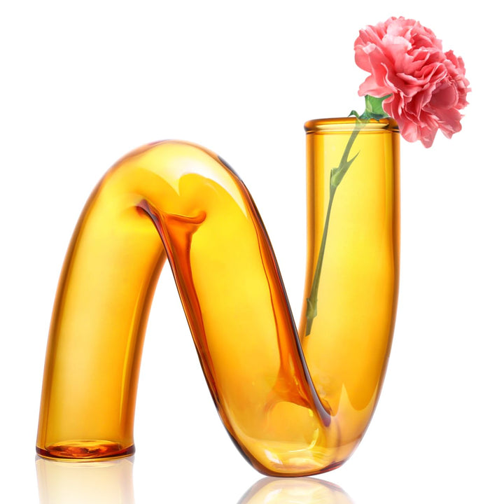 Klare Glasvase Unregelmässige Verzerrung Blumenvase Kreative Vase für Blumen Modernes Dekoratives Äs