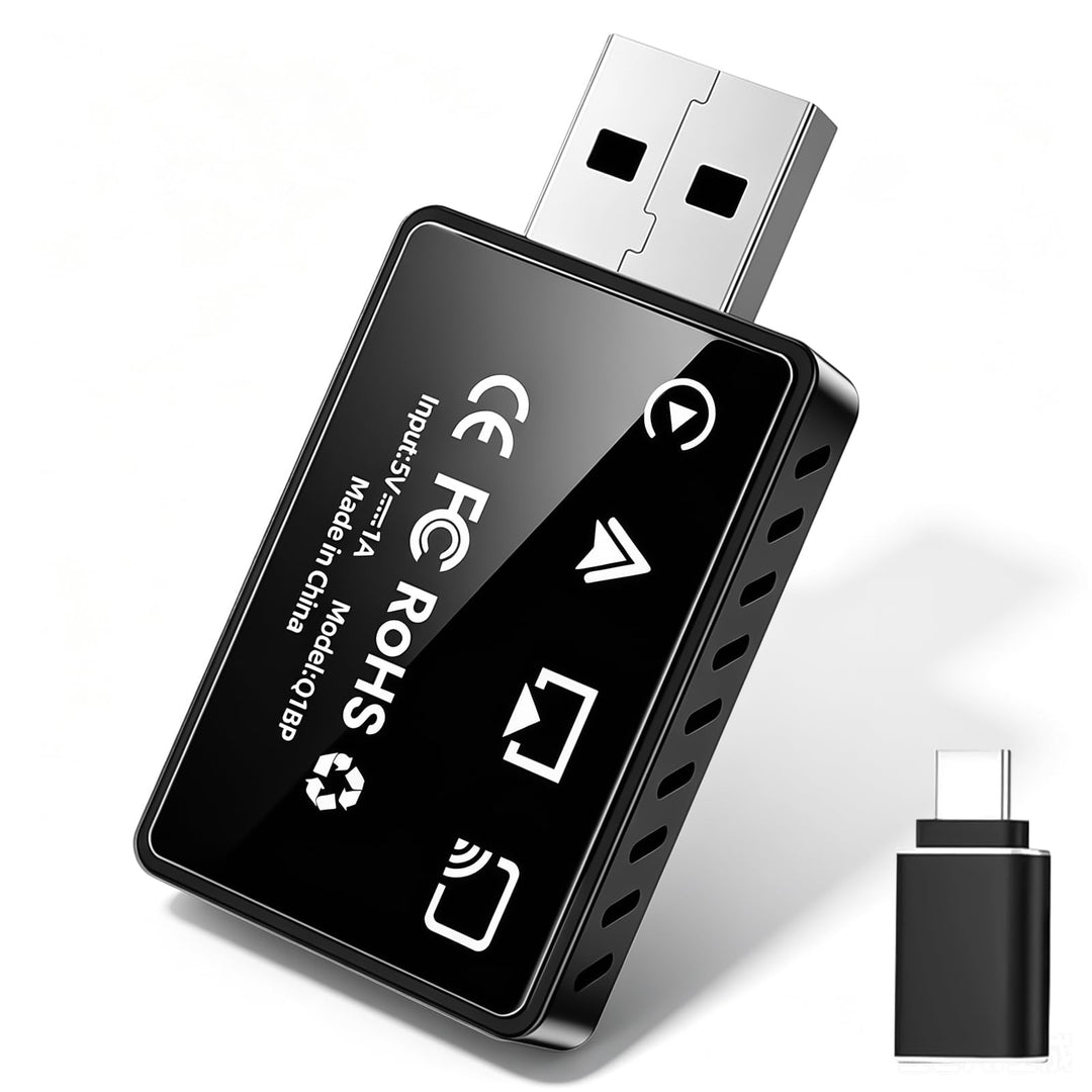 4in1 Wireless CarPlay Adapter – Kabelgebunden zu Kabellos für CarPlay &amp; Android Auto mit Mirror Link