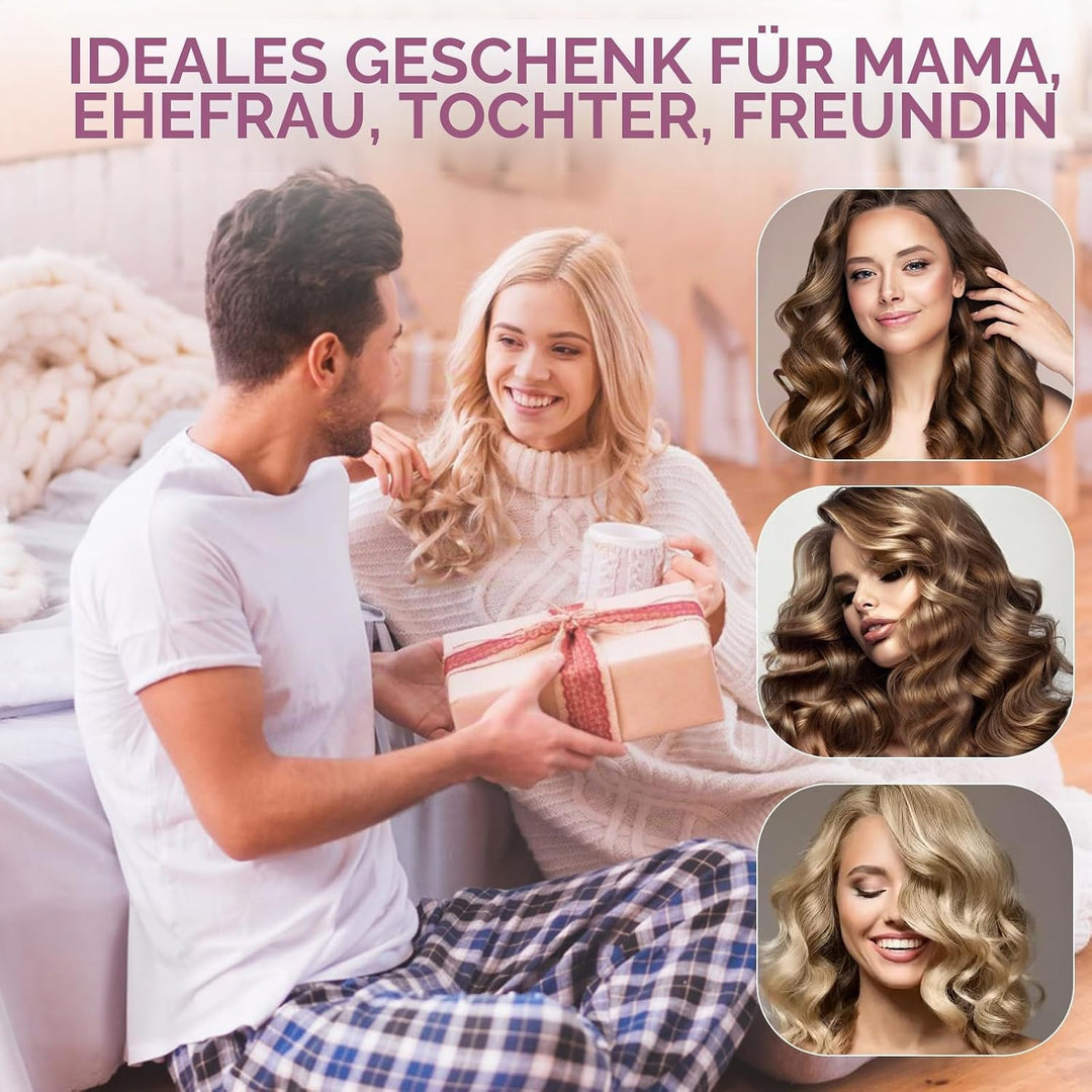 Lockenstab Automatisch Professioneller, Curling Iron, Rotierender Anti-Verbrühungs-Keramik-Lockensta
