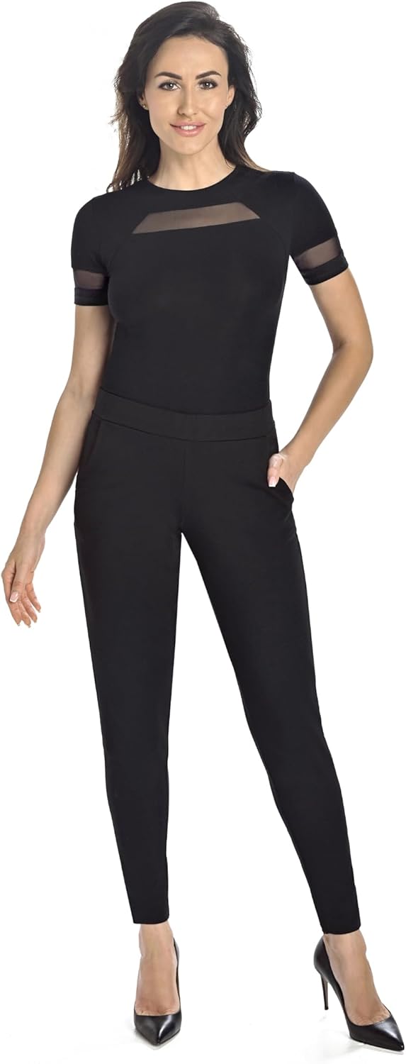Teyli Bodysuit Women Damen Body Elegant - Mesh Top Body Damen Elegant - Body Damen aus Viskose und M