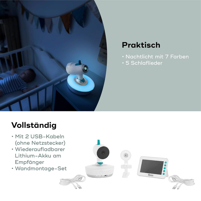 Babymoov Babyphone YOO-Moov - 360 Grad Kamera mit Fernsteuerung, 4,3", Babyphone YOO-Moov