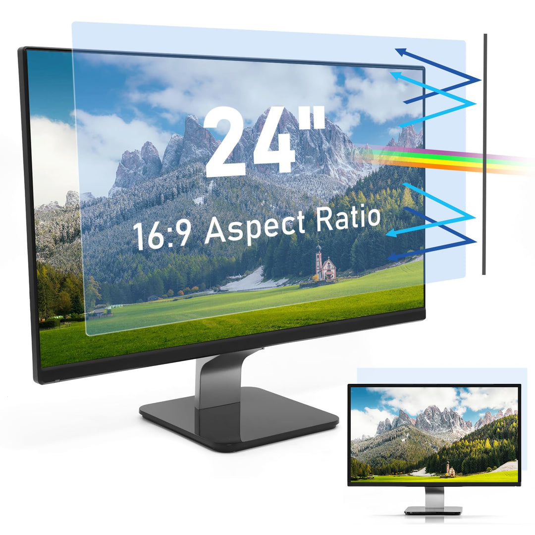 SOPPY Anti-Blaulichtfilter Displayschutzfolie für 24 Zoll Computer Monitor, Abnehmbar Premium Blauli