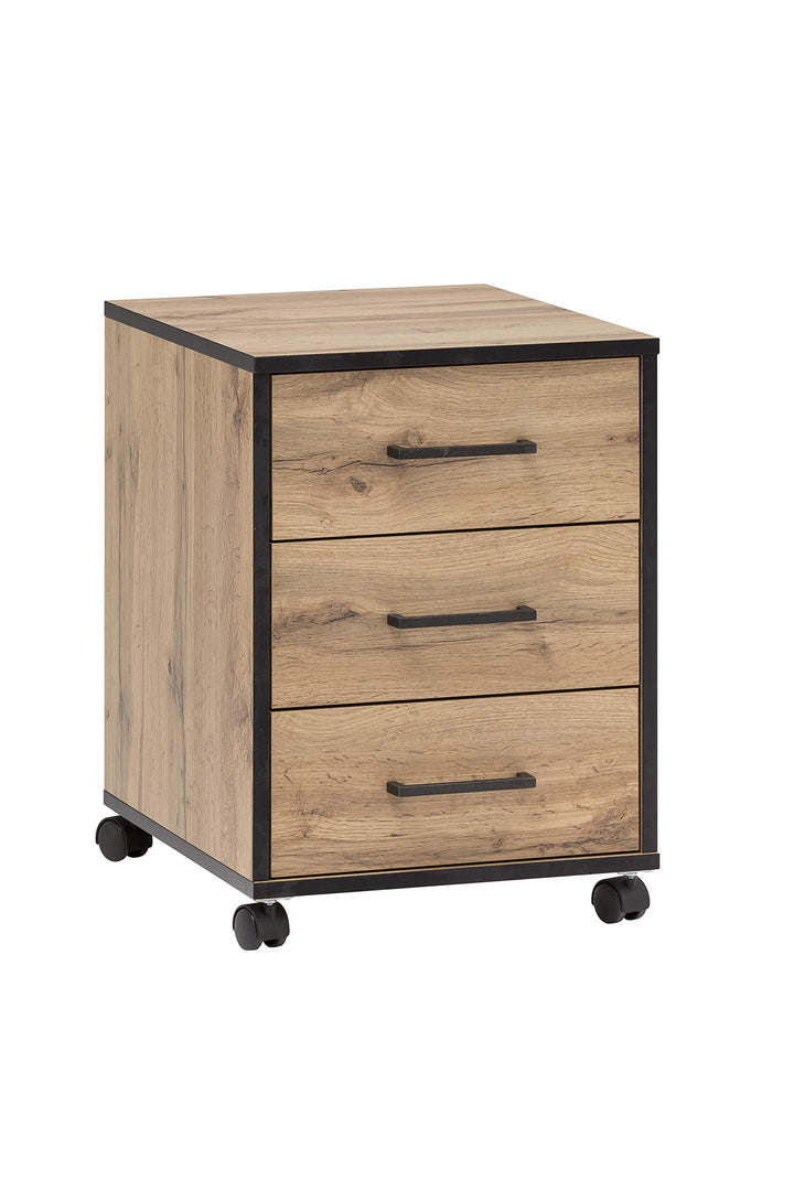 Möbelpartner Montana 146466 Rollcontainer, Eiche Landhaus Dekor, 40,1 x 50 x 57 cm, Eiche Landhaus D