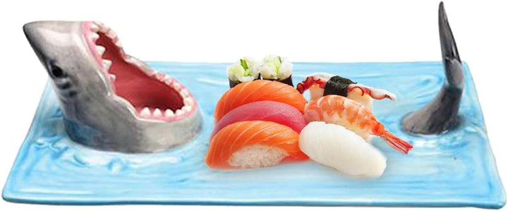 Hai-Sushi-Teller – Hai-Kuchen-Snack-Käsebrett, handbemalte Keramikplatte, Keramik-Hot-Pot-Gericht, S