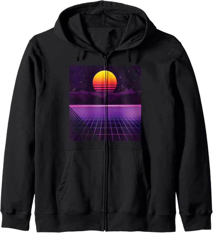 Outrun Synthwave Vaporwave Ästhetik 80er Jahre Retro Kapuzenjacke