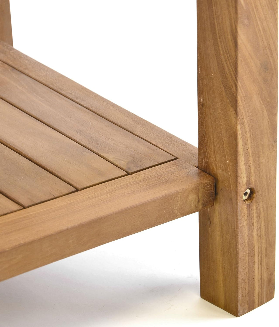 Divero Beistelltisch Blumen Hocker Balkontisch Teak Holz Tisch für Bad Terrasse Balkon Garten – wett