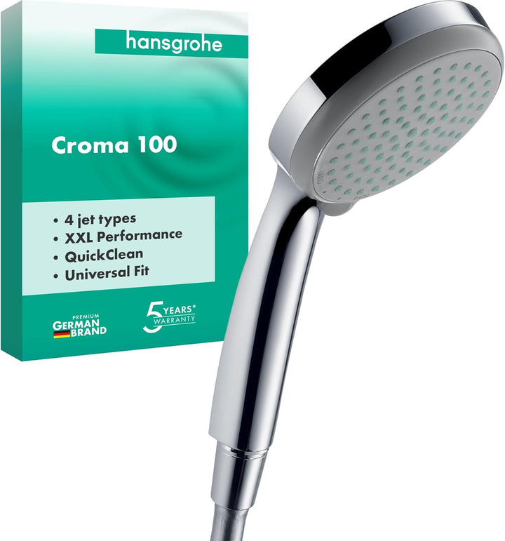 hansgrohe Duschkopf Croma 100 (Regendusche, 4 Strahlarten), chrom 4 Strahlarten Single