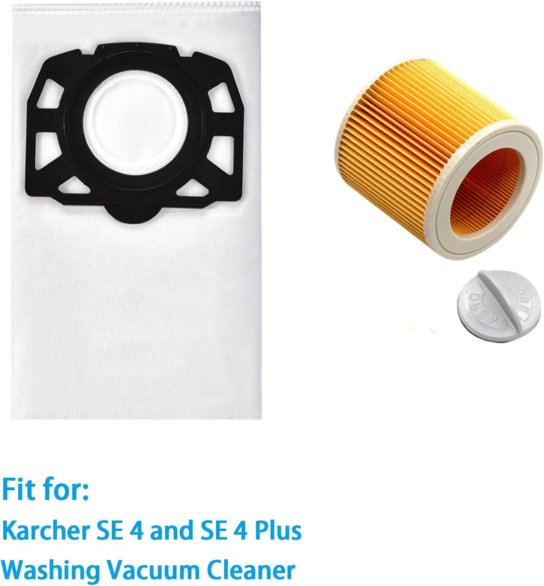 Staubbeutel Filter Zubehör Set für Kärcher SE4 SE 4 Plus Staubsauger KFI 3310 KFI 357 Waschsauger Er