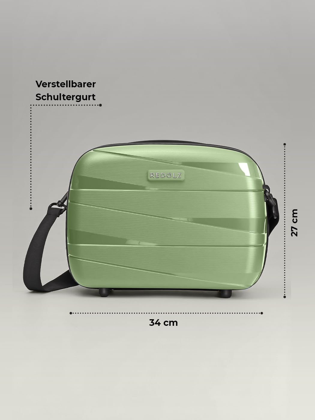 REDOLZ Hartschalen Handgepäck Kosmetik-Koffer | Stabiles Beauty-Case mit Aufsteckfunktion | 34 x 17