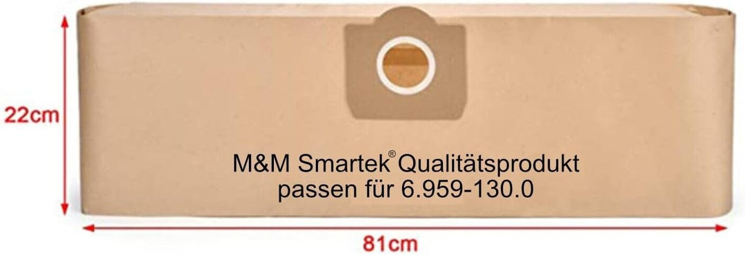 Papier-Filter-Tüten wie 6.959-130.0 passend für KÄRCHER WD2, WD3, MV2, MV3, A2054, A2201, etc. aus d