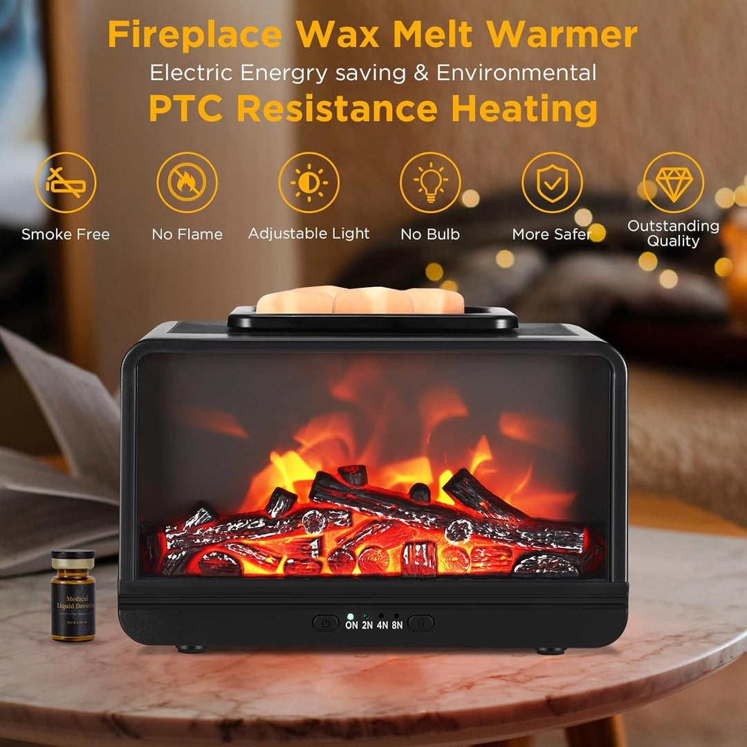 Wowlela Duftlampe Elektrisch, Kamin Duftlampe für Wachs, Elektrische Duftlampe mit Dimmen,Timing, Dy