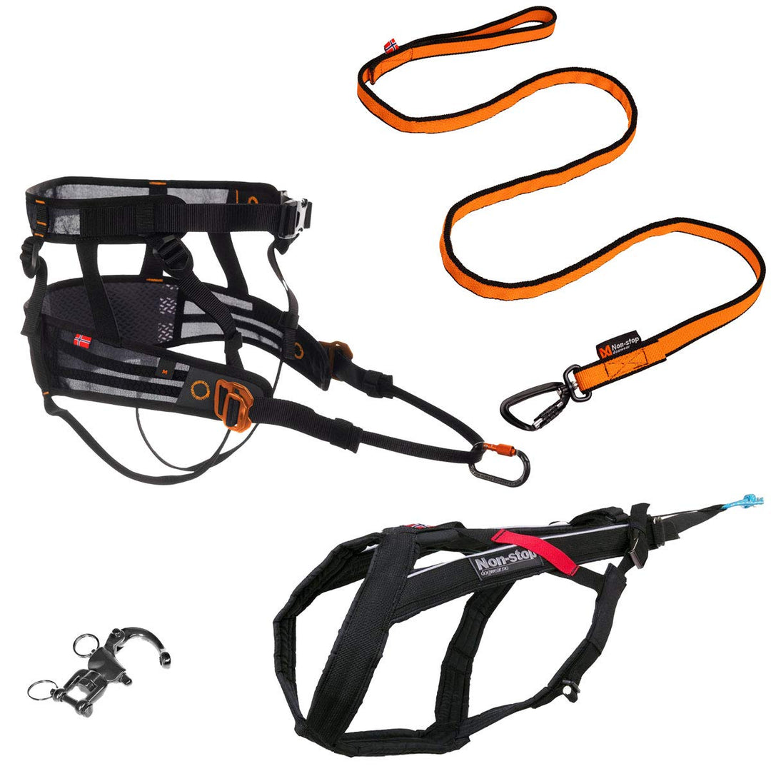 Non-stop dogwear Canicross Komplett-Set | PanikSnap, Bungee Leash 2m, CaniX Belt Grösse:M, Zugeschir