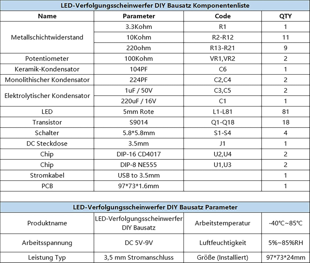 Elektronischer Bausatz mit losen Teilen LED-Jagd-Bausatz Fun-Elektronik Verschiedene Blinkeffekte St