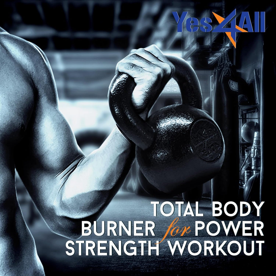 Yes4All 2-20kg Kettlebell aus Gusseisenmit Vinylbeschichtung und Gummifuss, Schwunghantel, Kugelgewi