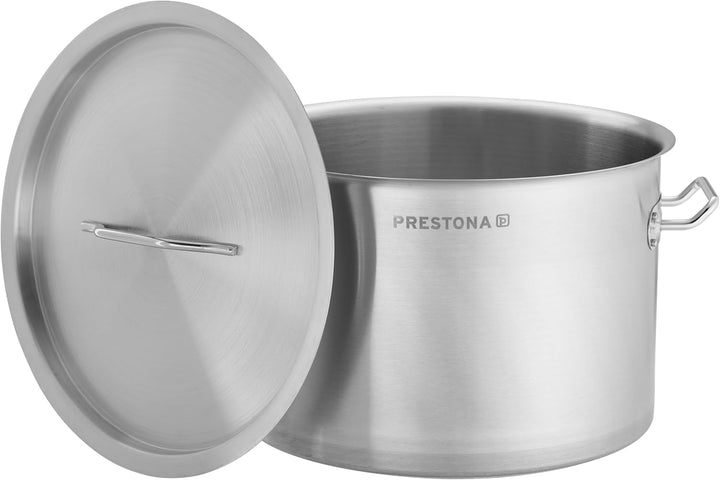TECHNICA PRESTONA Topf Induktion 24 l – Kochtopf aus Edelstahl ⌀360 mm mit Deckel – Dreischichtboden