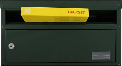 Paketbriefkasten Safepost 65 Paketbox racinggreen (RAL 6009) grosser Briefkasten grün mit Paketfach