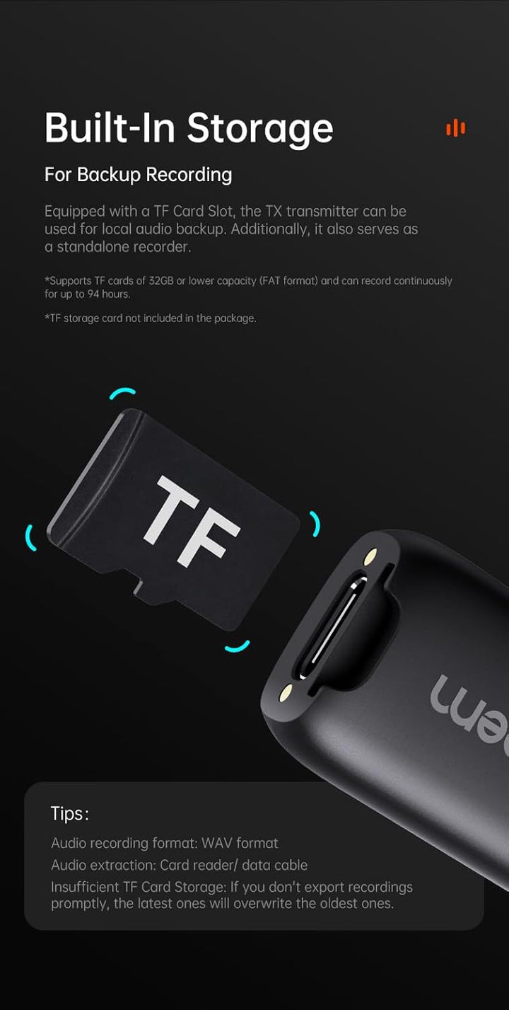 hohem MIC-01 Wireless Lavalier Mikrofon für iPhone iOS, mit Geräuschunterdrückung, MFi-Zertifiziert,