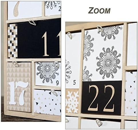 Artemio Adventskalender zum Dekorieren, geometrisches Muster, Holz, 40 x 40 x 6,5 cm