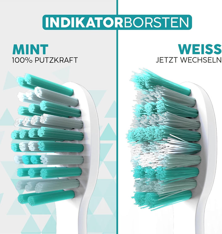 happybrush® Nachhaltige Aufsteckbürsten für elektrische Schall-Zahnbürste Eco VIBE 3 - Weiss/Mint -