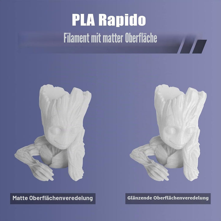 QIDI TECH Matte PLA Rapido Filament 1.75mm, PLA Matte 3D Drucker Filament 1kg Spule (2.2lbs), Geeign
