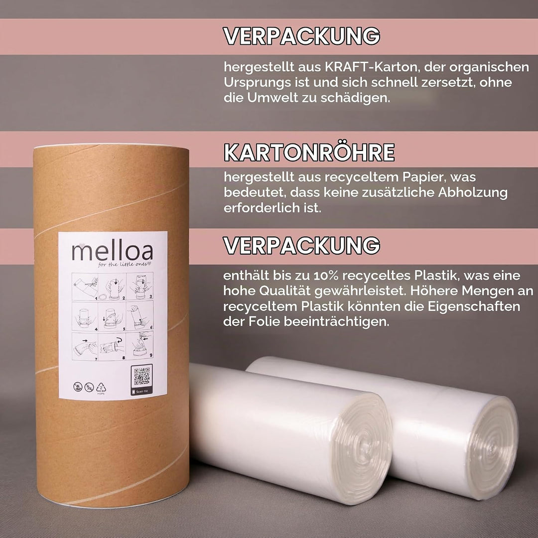 MELLOA Nachfüllfolie für Windeleimer Kompatibel mit Tommee Tippee Sangenic TEC Simplee Twist &amp; Click