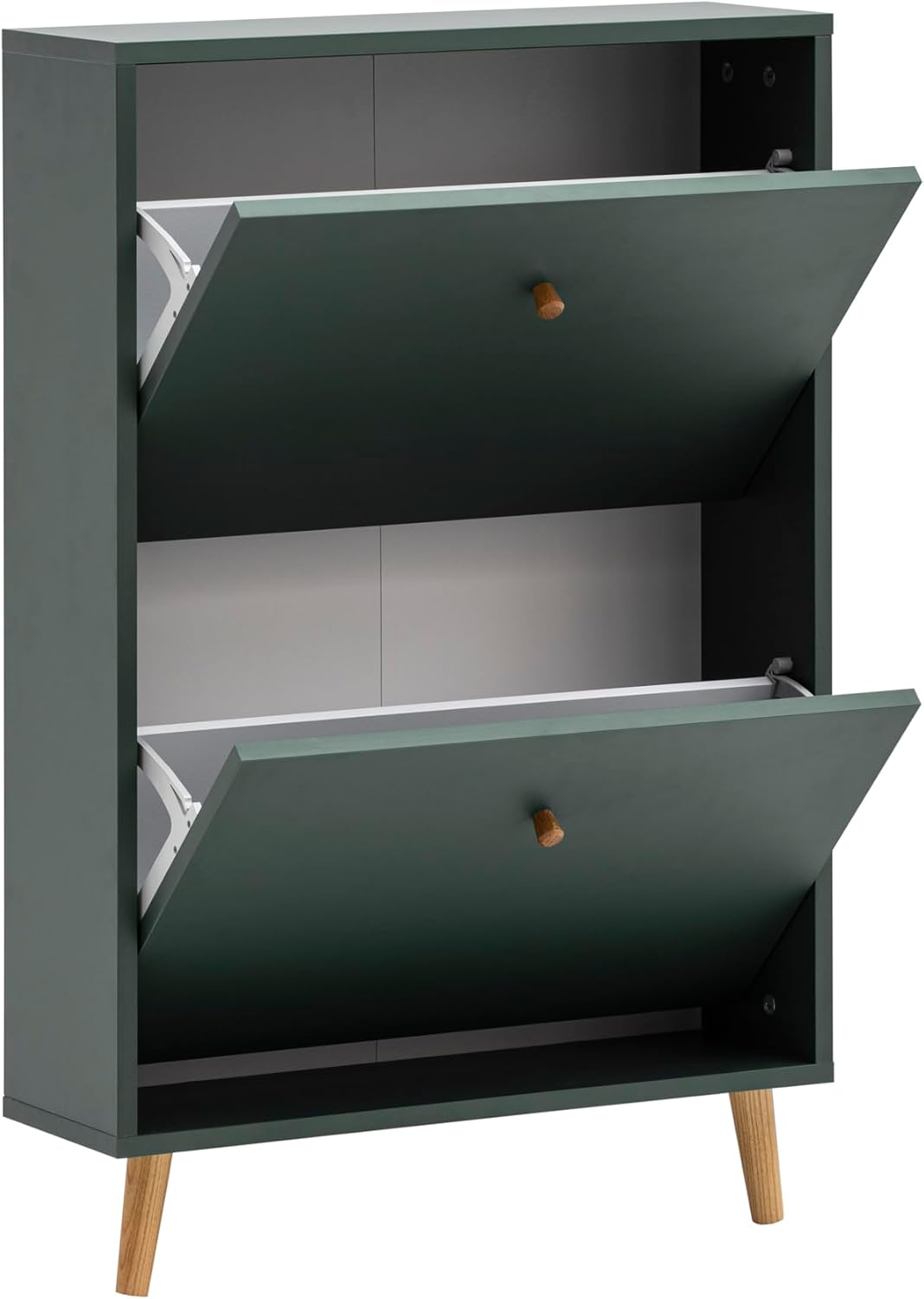 Schildmeyer Bjarne Schuhschrank 160171, waldgrün, 59,8 x 19,5 x 92,2 cm, platzsparend durch geringe