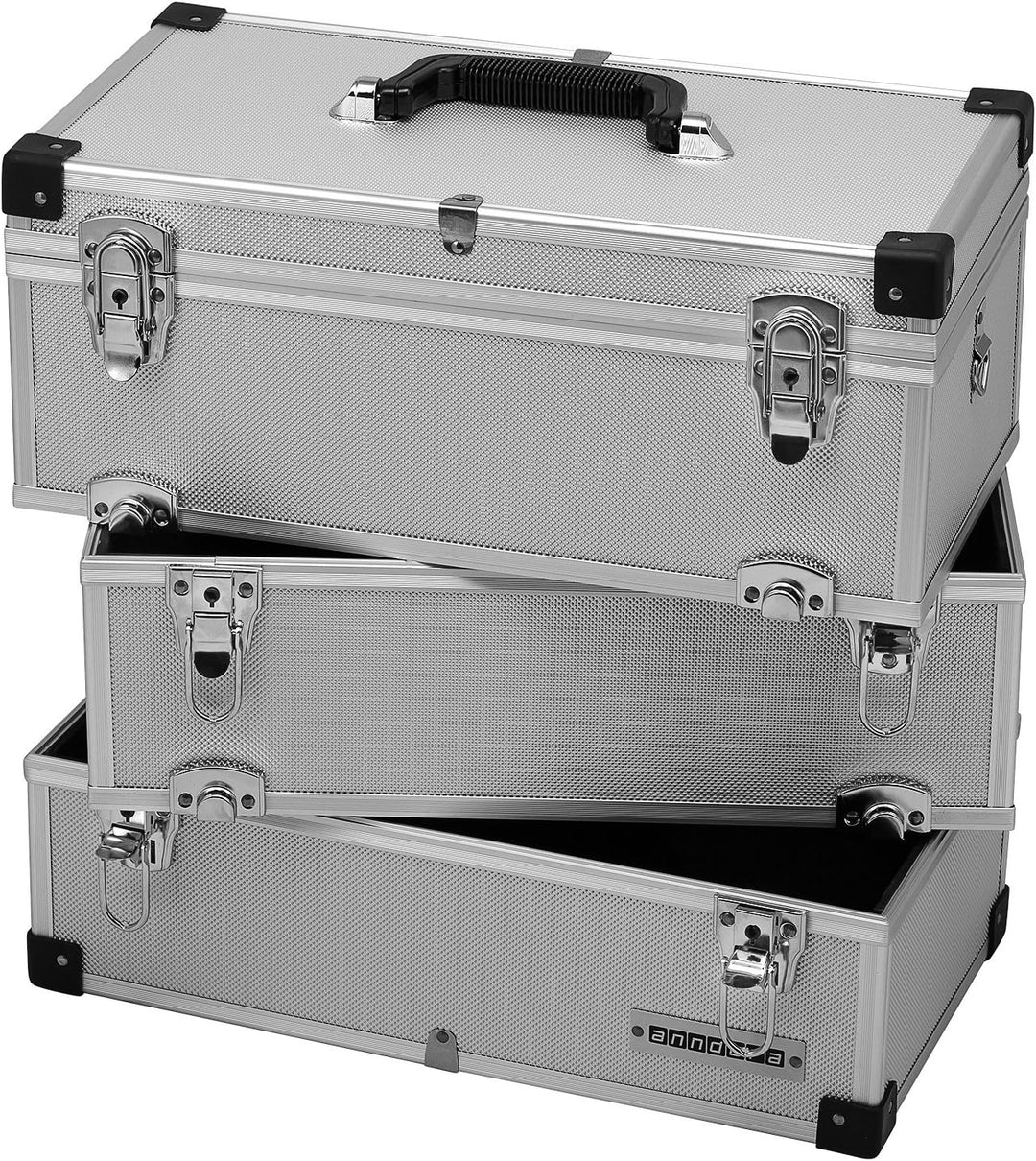 3 Etagen Werkzeugkoffer 32 Liter Silber, Silber