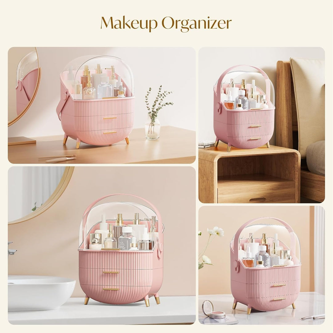 Make Up Organizer, Hautpflege Organizer für Schminktisch, tragbare Kosmetik Vitrine, Make up Caddy f