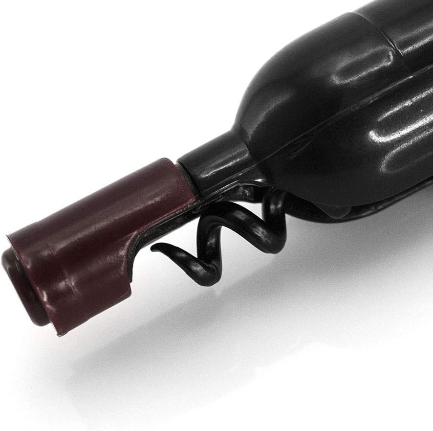DISOK. Magnetischer Korkenzieher in Form einer Weinflasche, schwarz, mit Korpus in origineller durch