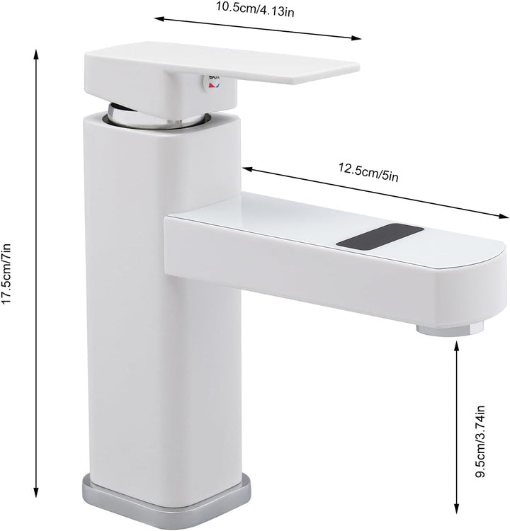 Waschbecken Armaturen, Waschbeckenarmatur G1/2 mit 2 Schläuche, Mischbatterie Waschbecken mit Digita