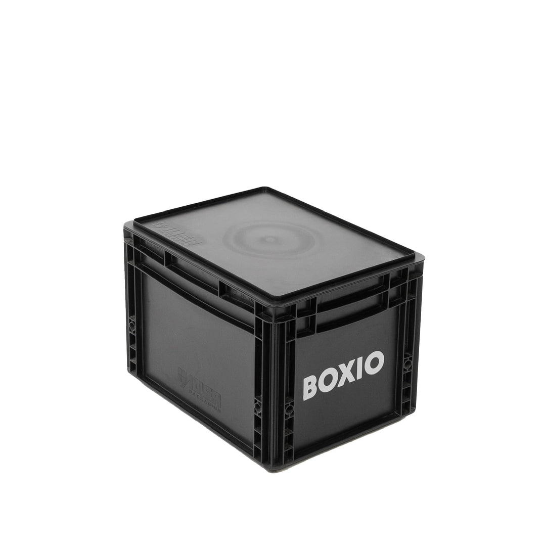 BOXIO – SOLO: Aufbewahrungsbox mit Deckel – Eurobox 40x30 x 28 cm – perfekte Plastikbox Transportkis