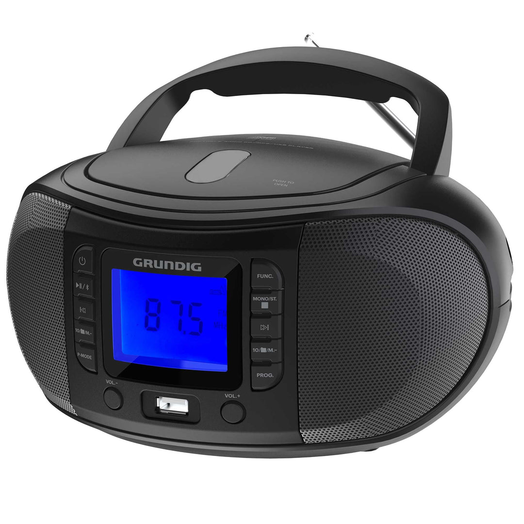 GRUNDIG GRB 3500 tragbare Radio Boombox mit Bluetooth, integrierter CD-Player, USB 2.0 Anschluss, 3,