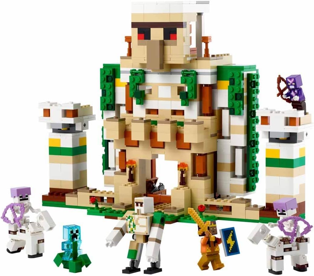 LEGO 21250 Minecraft Die Eisengolem-Festung, baubares Burg-Spielzeug, verwandelbar in eine grosse Fi